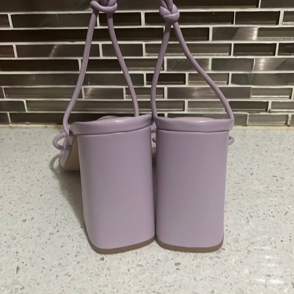 Make offer- Toe Detail Lace Up High Block Heeled Sandals - Picture 3 of 4